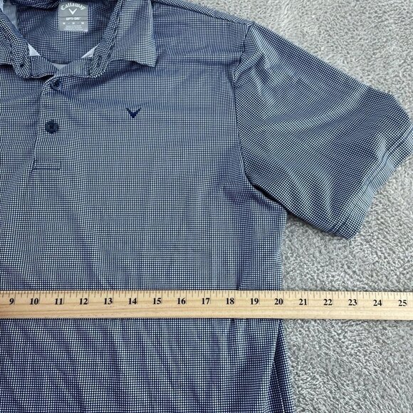Callaway Mens Opti-Dri Blue Polo Shirt Short Sleeve Button-Up Collar Size M 5916 - Picture 4 of 7